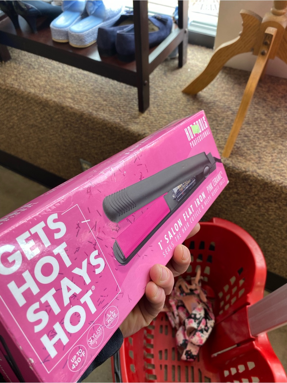Hot Tools 1" Pink Salon Flat Iron – Professional Hair Straightener